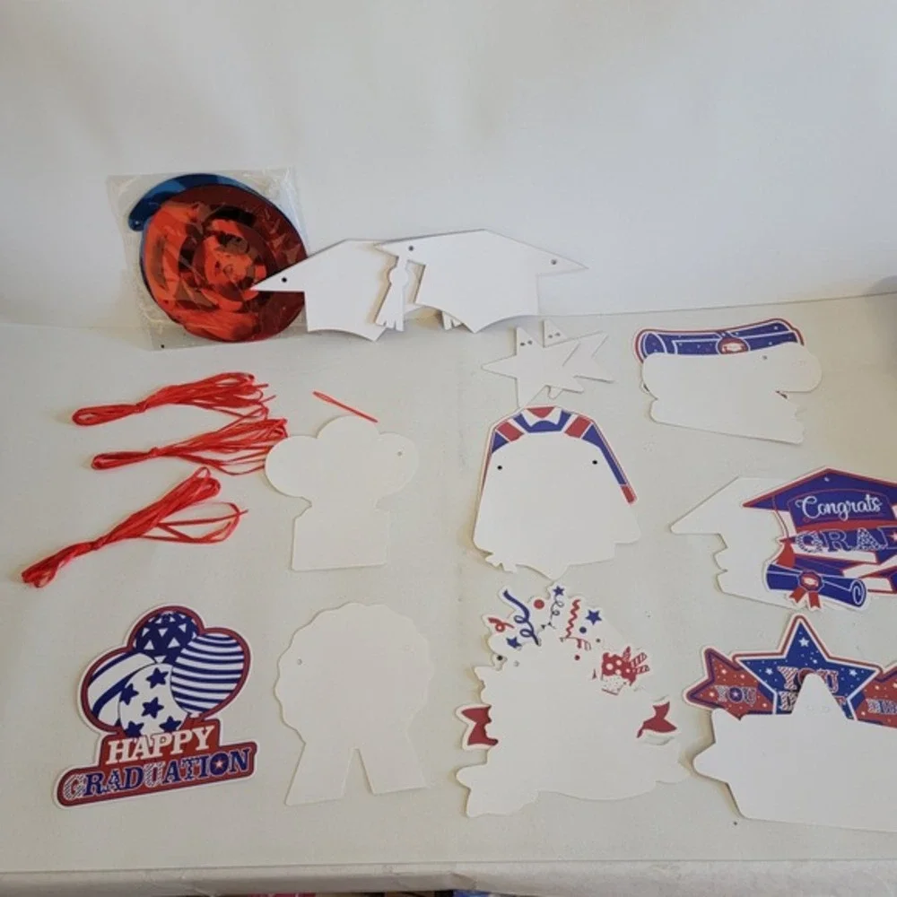 Graduation Party Decorations She Came She Saw She Mastered Banner Red‎ Blue Kit